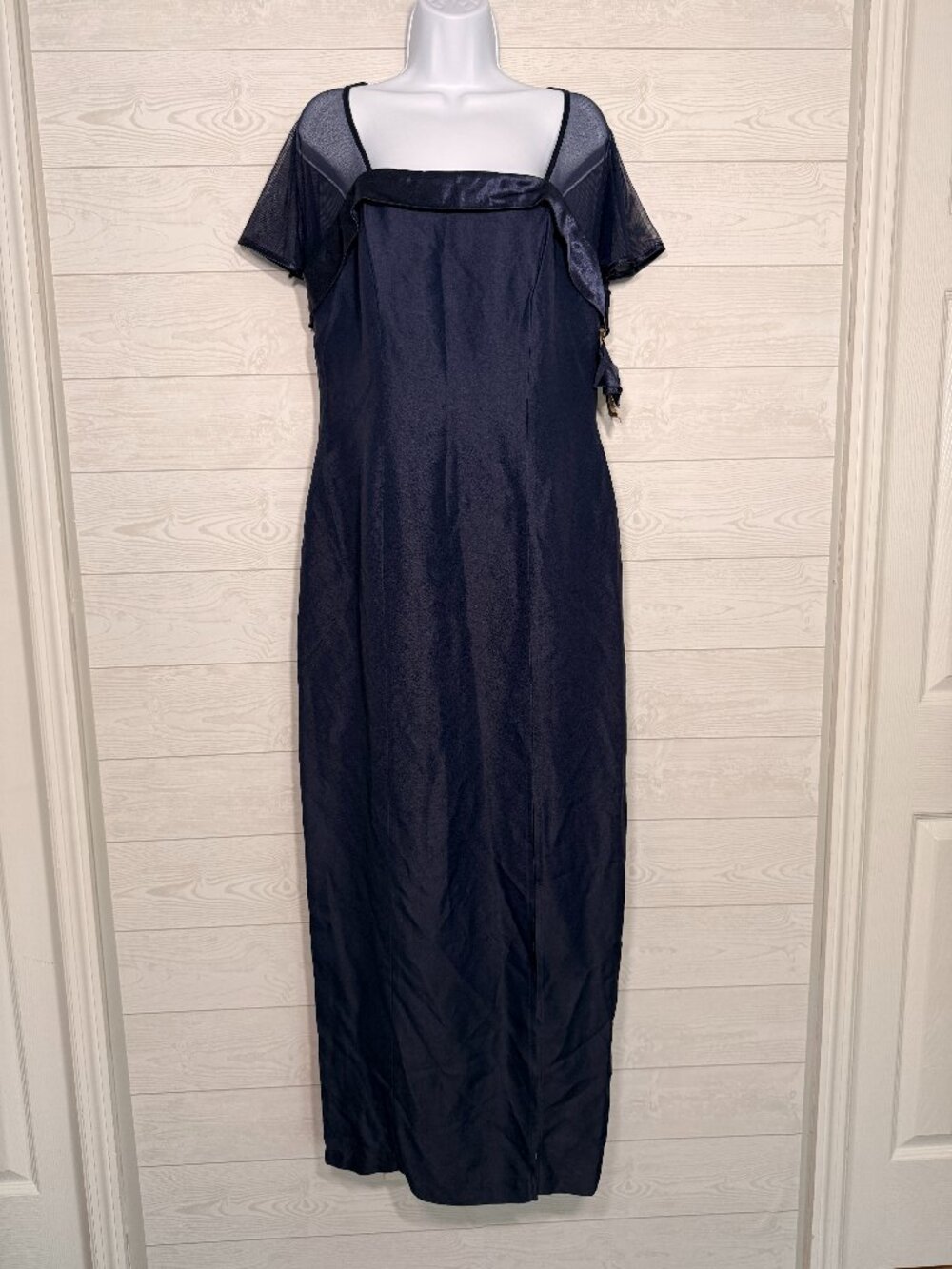 Vintage 90s JCPenney Bridal Collection Navy Formal Gown Size 16 NWT USA